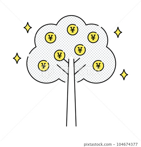 Vector illustration of a tree with money (yen) 104674377