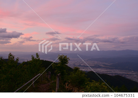 Sunset over the Southern Alps from Miyata Kogen Observatory 104675331