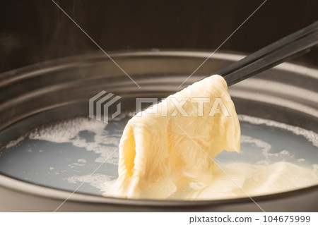 Yuba in an earthenware pot 104675999