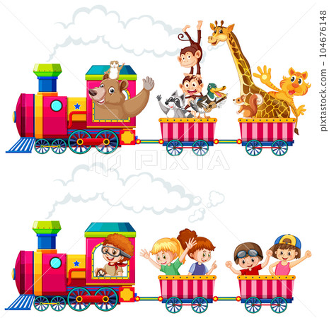 Animals on a Train Adventure 104676148