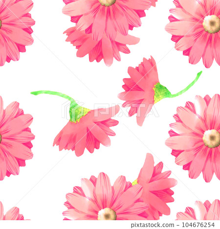 Seamless illustration of red gerbera (modified) Seamless illustration of red gerbera (modified) 104676254