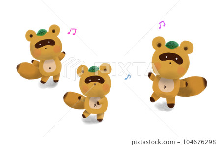 Illustration of raccoon dancing 104676298