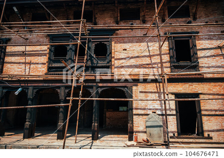 A landscape around Changu Narayan, a historic Hindu temple, is situated atop a tall hill in the Changunarayan Municipality of Bhaktapur, Kathmandu Valley, Nepal. 104676471