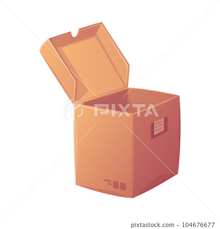 Cardboard Box as Paper Packaging Container Vector Illustration Cardboard Box as Paper Packaging Container Vector Illustration 104676677