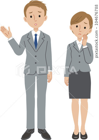 擔心的商人(男性和女性) 擔心的商人(男性和女性) 104676788