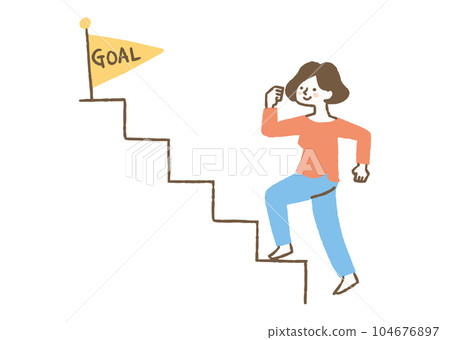 女人向目標攀登_color 104676897
