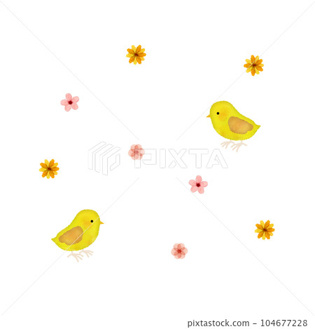 Bird and flower illustration Bird and flower illustration 104677228