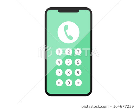 Image illustration of making a call with a smartphone Image illustration of making a call with a smartphone 104677239