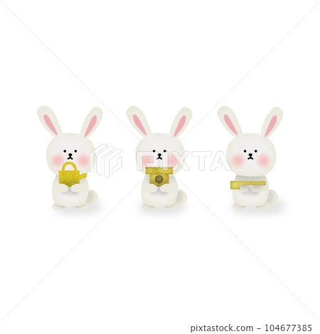 三個兔子宮女插畫 104677385