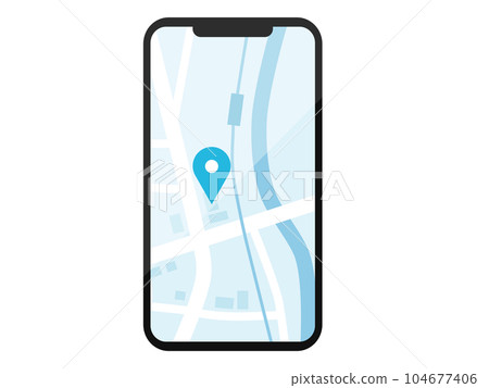 顯示地圖的智能手機屏幕 104677406