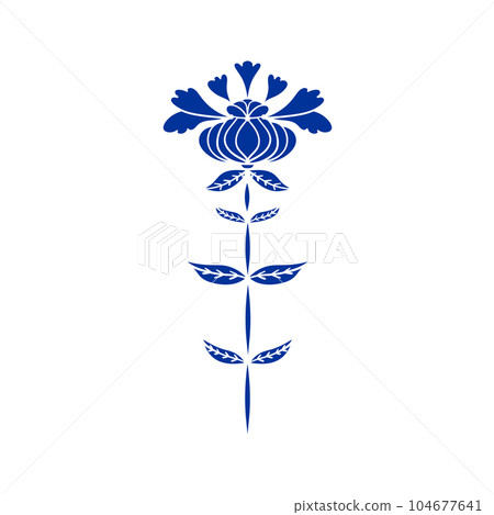 Symmetrical flower in ethnic style. Summer, spting decorative element for cards, poster, scrapbook, textile design. 104677641
