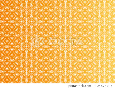 Gradation from tangerine color to support color Japanese traditional pattern (hemp leaf) blur line seamless background illustration 104678707