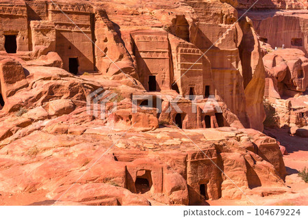 Royal tombs and main street of Petra, Jordan Royal tombs and main street of Petra, Jordan 104679224