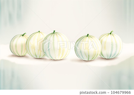 西瓜簡單插畫5淡水彩觸感 104679966