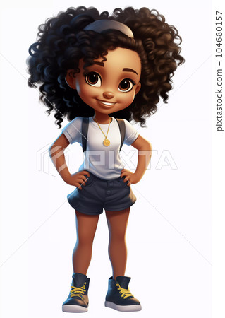 Cute Girl Happy Cartoon Character Cute Girl Happy Cartoon Character 104680157