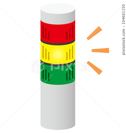 Layered signal light Illustration of yellow lighting 104681150