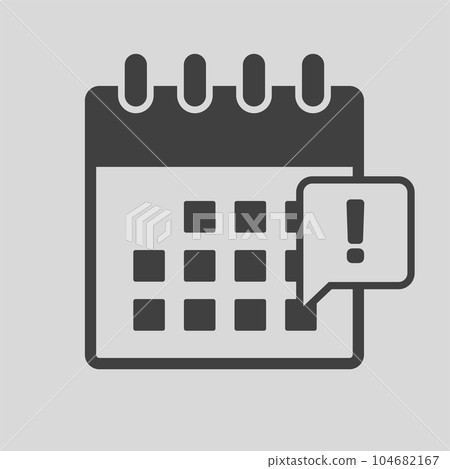 Icon calendar - popup message alert or error Icon calendar - popup message alert or error 104682167