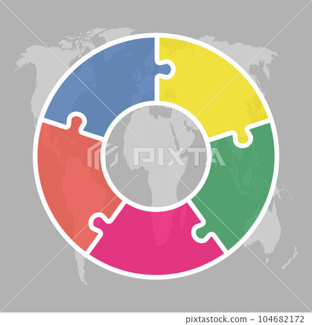 Diagram infographic for 5 steps, circle puzzle Diagram infographic for 5 steps, circle puzzle 104682172