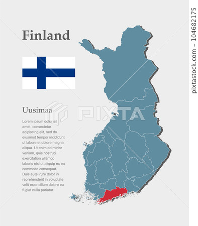 Vector map Finland, region Uusimaa 104682175
