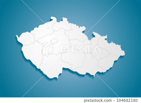 Creative map country Czech divided on regions Creative map country Czech divided on regions 104682180