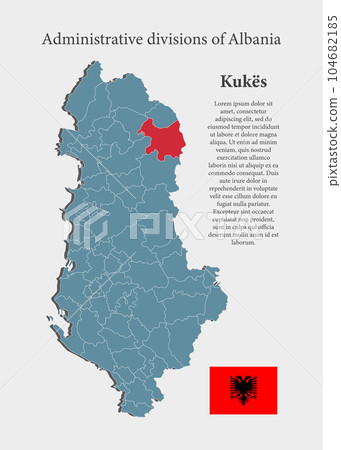 Vector map Albania, region Kukes 104682185