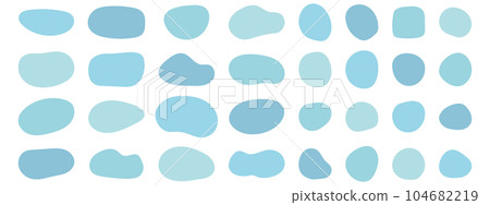 Loose frame set abstract shape cute fluid blue light blue vector 104682219