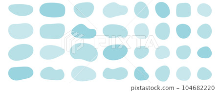 Loose frame set abstract shape cute fluid blue light blue vector Loose frame set abstract shape cute fluid blue light blue vector 104682220