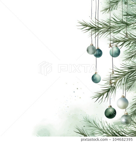 Watercolor Christmas winter background. Illustration AI Generative 104682395