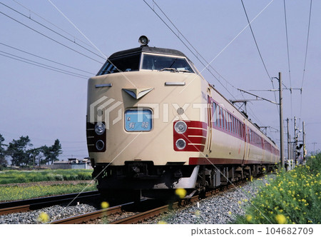 A nostalgic Kyushu train Limited express Ariake on the Kagoshima Main Line A nostalgic Kyushu train Limited express Ariake on the Kagoshima Main Line 104682709