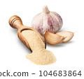 Fresh garlic with dried flakes isolated on white 104683864