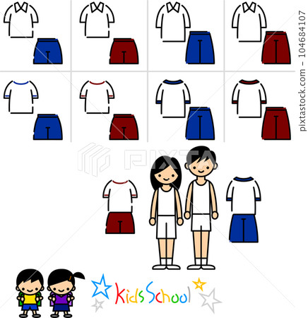 體操服簡單圖示風格向量素材集 104684107