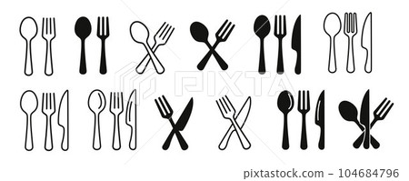 Spoon and fork. Cooking logo 104684796