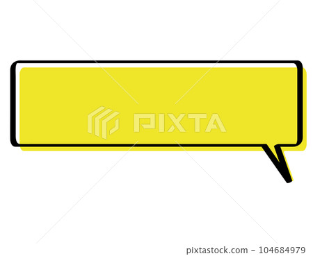 Color-shifted yellow horizontal square handwritten balloon 104684979