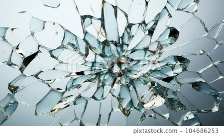 Bullet holes in glass: detailed CG 104686253