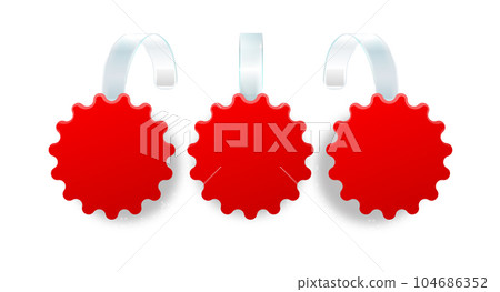Advertising sale wobbler on bended transparent stripe. round point tag for supermarket sales wobblers on store shelves vector template 3d illustration isolated realistic. Vector Advertising sale wobbler on bended transparent stripe. round point tag for supermarket sales wobblers on store shelves vector template 3d illustration isolated realistic. Vector 104686352