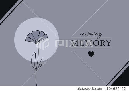 condolence card with flower outline in loving memory condolence card with flower outline in loving memory 104686412