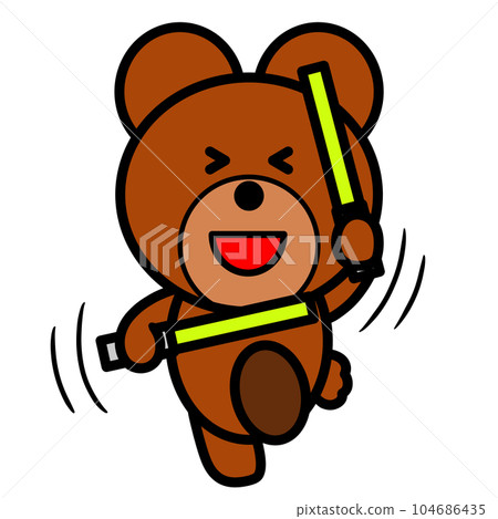 揮舞筆燈的熊的插圖 揮舞筆燈的熊的插圖 104686435