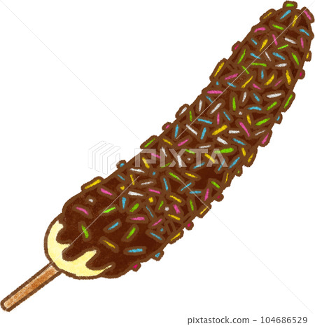 Chocolate Banana_Colorful Choco Glazed Chocolate Banana_Colorful Choco Glazed 104686529