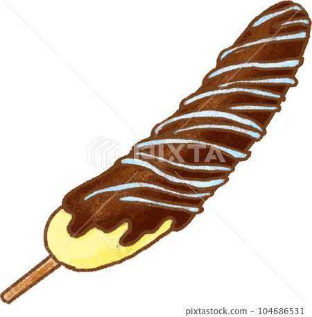 Chocolate Banana_Chocolate & White Chocolate Sauce Chocolate Banana_Chocolate & White Chocolate Sauce 104686531