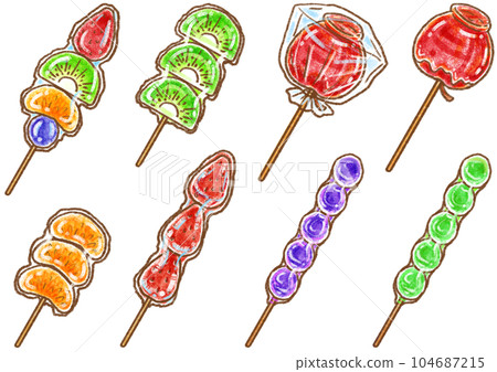 Fruit candies at festival stalls_evolving fruit candies_8 104687215