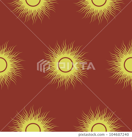Hand drawn vector illustration seamless pattern with sun. Hand drawn vector illustration seamless pattern with sun. 104687240