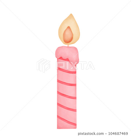 Watercolor candle Watercolor candle 104687469
