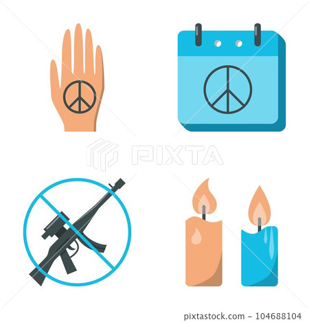 Pacifism and peace flat icon set Pacifism and peace flat icon set 104688104