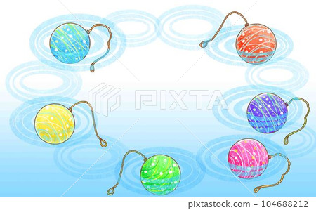 Yo-yo scoop frame _ water balloon floating in water 104688212