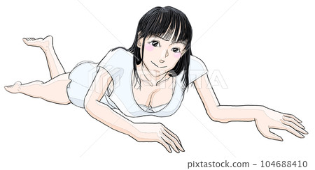 女孩赤身裸體躺在地板上 77 104688410