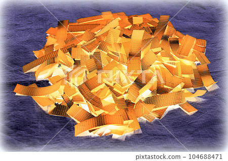 A state in which a used PP band is cut short (color reversal/illustration style) A state in which a used PP band is cut short (color reversal/illustration style) 104688471