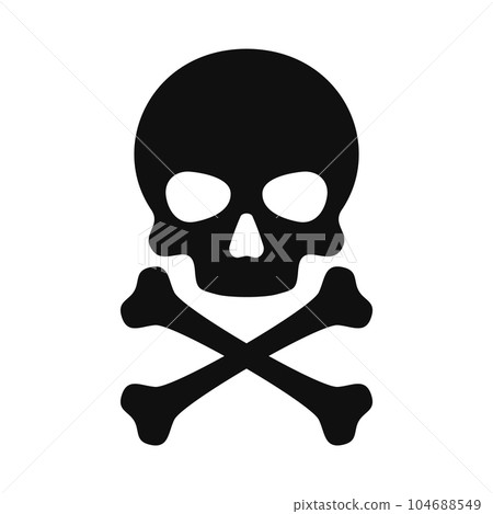 Skull and Crossbones Icon on White Background. Vector 104688549