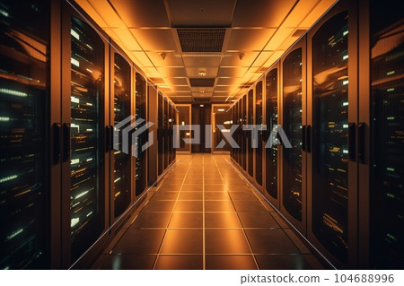 緊急情況下的服務器機房圖像(黃燈) AI 生成 緊急情況下的服務器機房圖像(黃燈) AI 生成 104688996