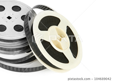 Film strip isolated on white. Free space for text. 104689042