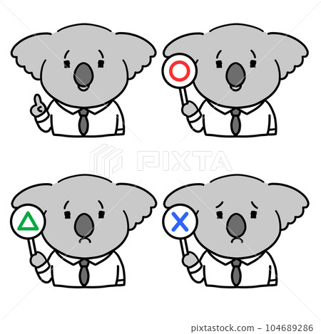 Animal character with round triangle x tag 104689286